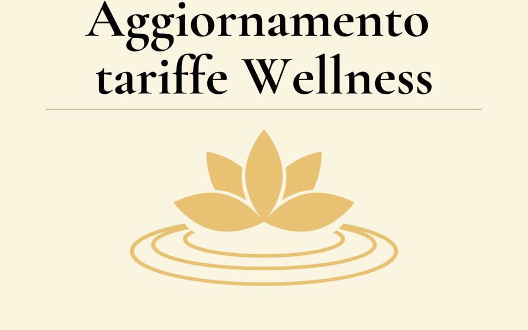 Aggiornamento tariffe area wellness